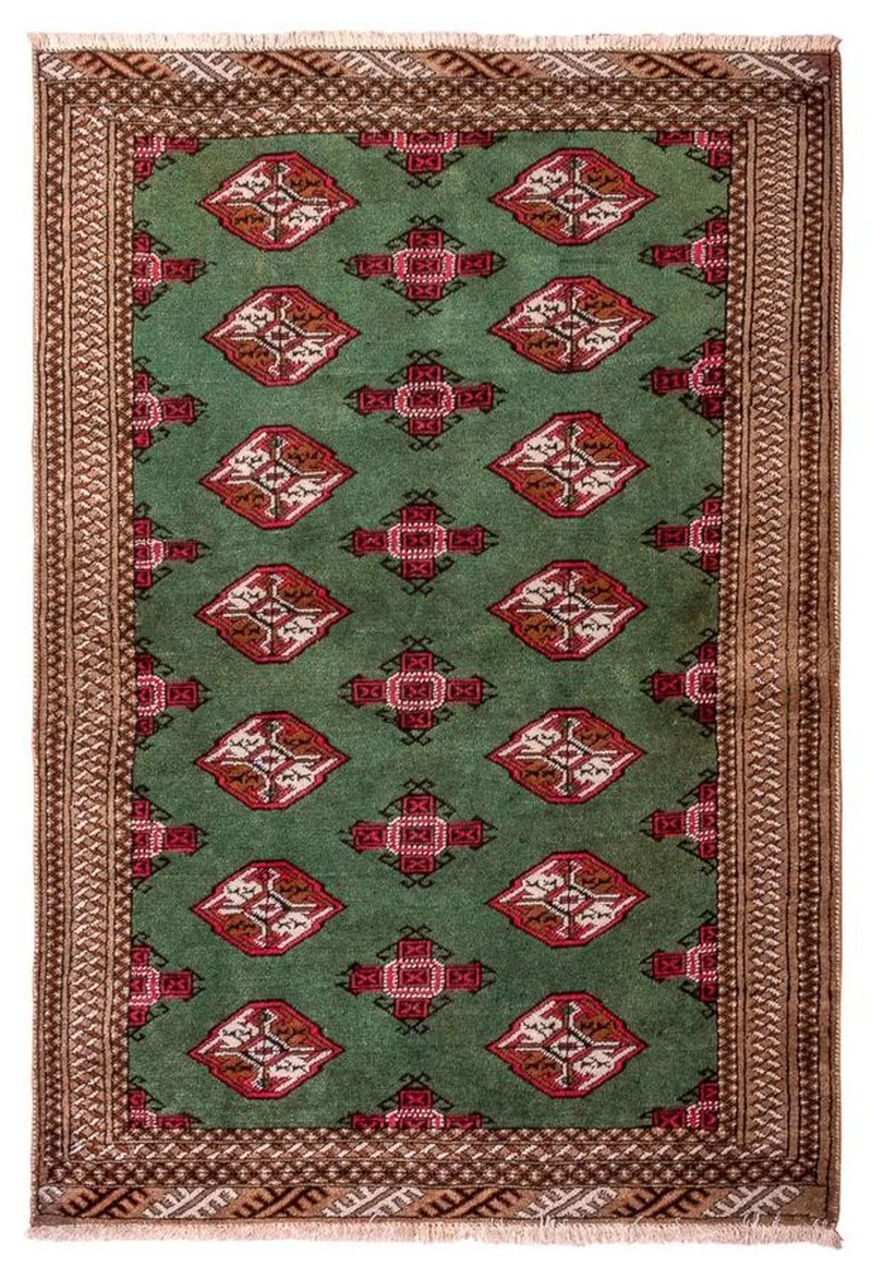 Turkaman Teppich 99x143cm - Orientteppich - grün