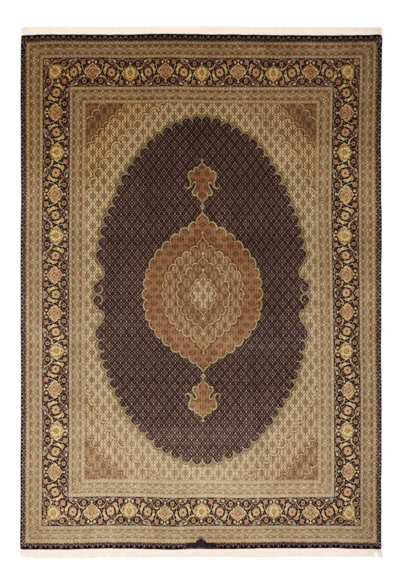 Täbriz - 50 Raj Teppich 249x350cm - Perserteppich - dunkelbraun