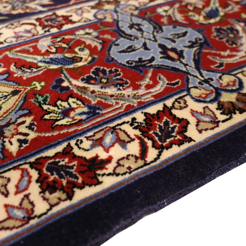 Indo Isfahan Teppich 114x166cm - Orientteppich - dunkelblau