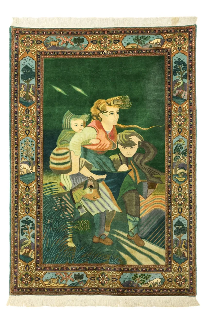 Täbriz - 50 Raj Teppich 103x153cm - Perserteppich - mehrfarbig
