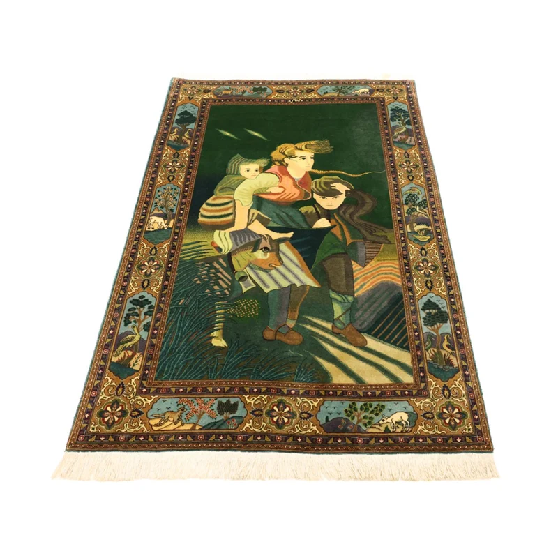 Täbriz - 50 Raj Teppich 103x153cm - Perserteppich - mehrfarbig