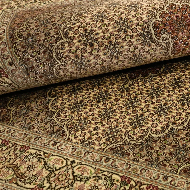 Täbriz - 50 Raj Teppich 103x152cm - Perserteppich - olivgrün