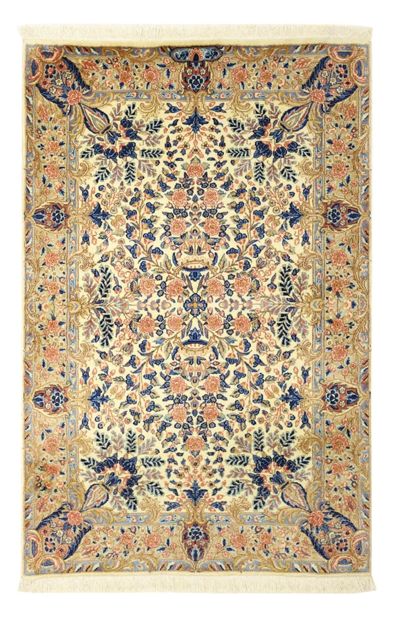 Kerman Teppich 97x144cm - Perserteppich - beige