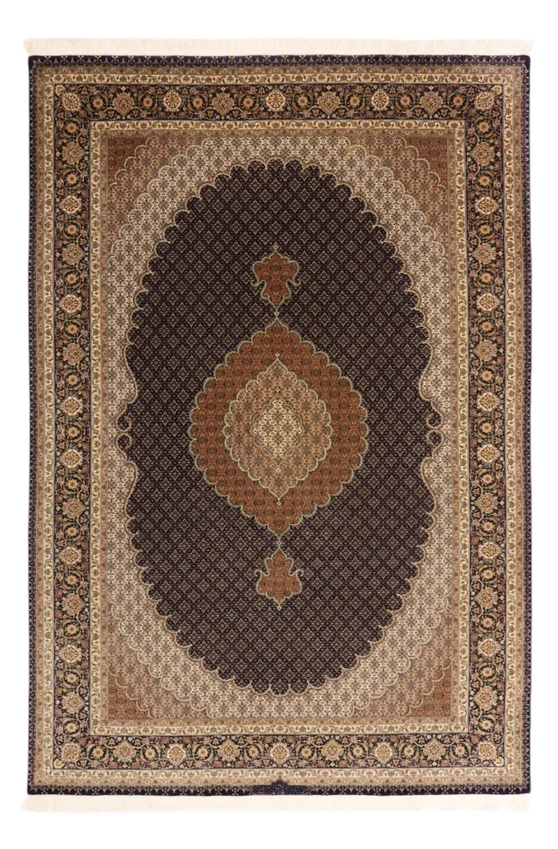 Täbriz Teppich 204x299cm - Perserteppich - dunkelbeige