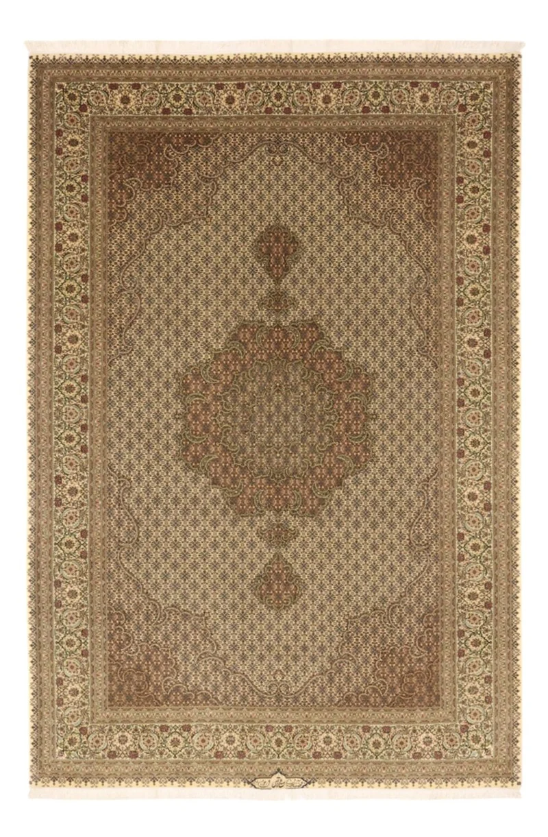 Täbriz - 50 Raj Teppich 203x303cm - Perserteppich - dunkelbeige
