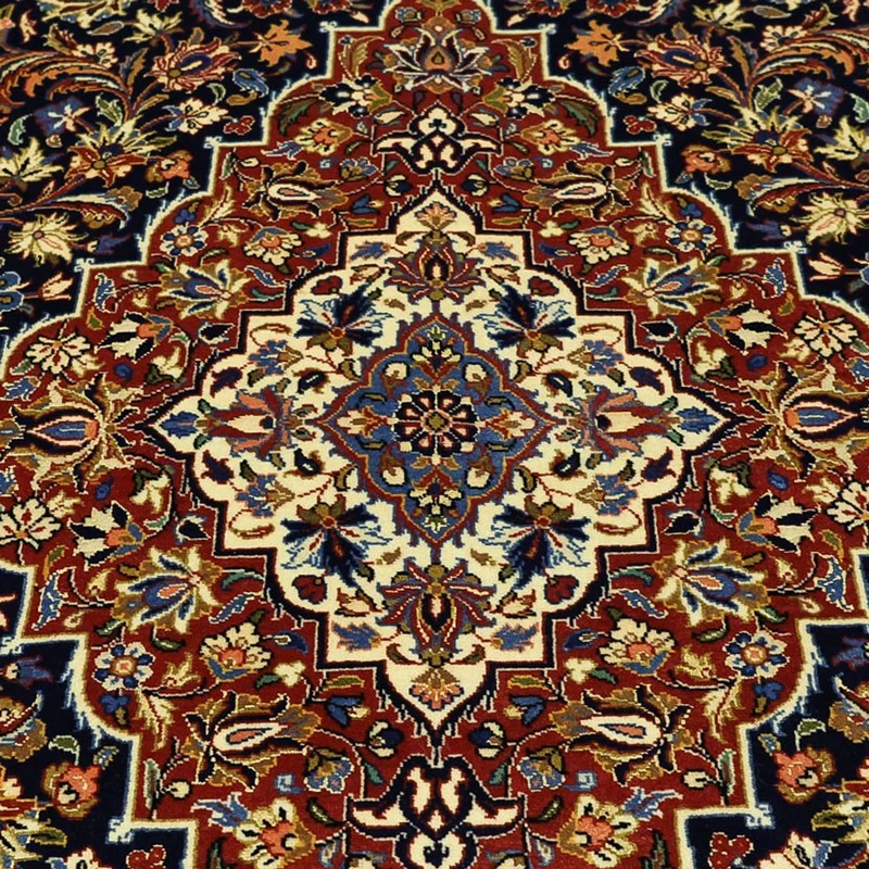Keshan Teppich 132x203cm - Perserteppich - dunkelblau