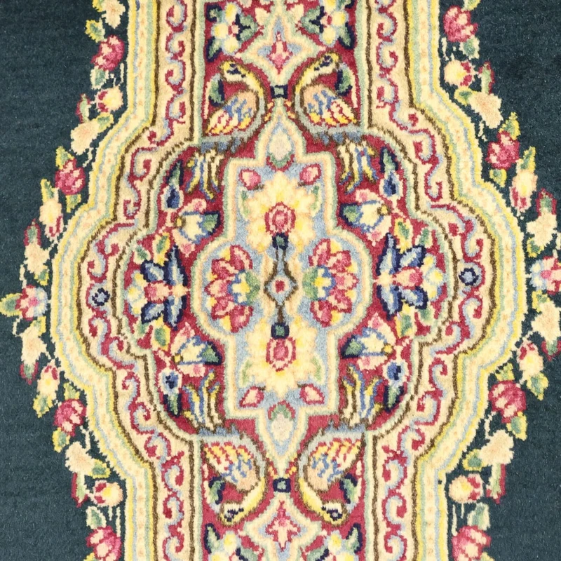 Kerman Teppich 92x152cm - Perserteppich - dunkelblau