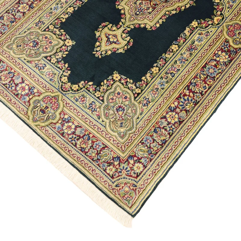 Kerman Teppich 92x152cm - Perserteppich - dunkelblau