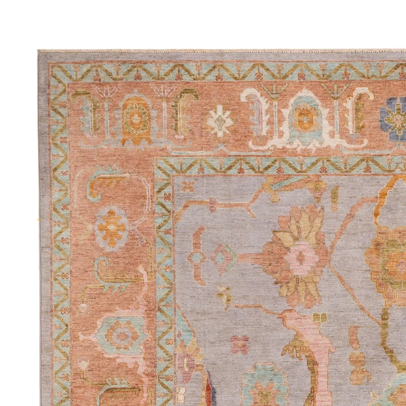 Usak Teppich 243x346cm - Orientteppich - hellblau
