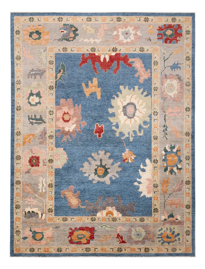 Usak Teppich 252x334cm - Orientteppich - blau