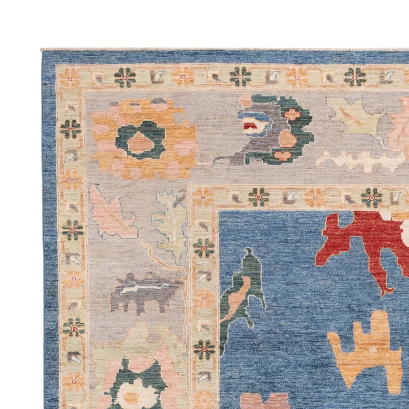 Usak Teppich 252x334cm - Orientteppich - blau