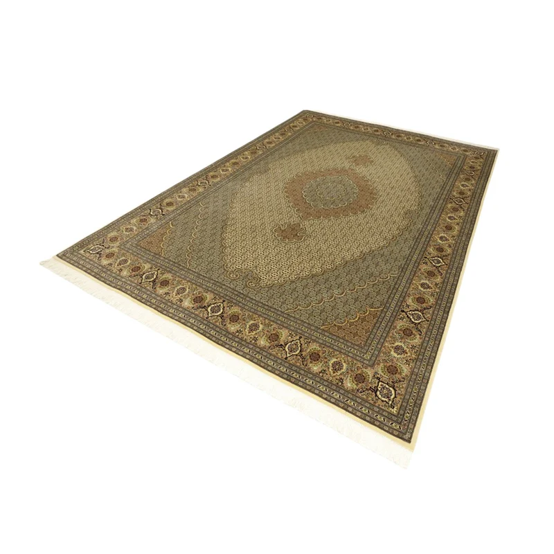 Täbriz - 50 Raj Teppich 200x302cm - Perserteppich - dunkelbeige