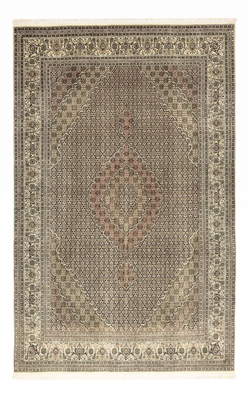 Täbriz - 50 Raj Teppich 199x309cm - Perserteppich - silber