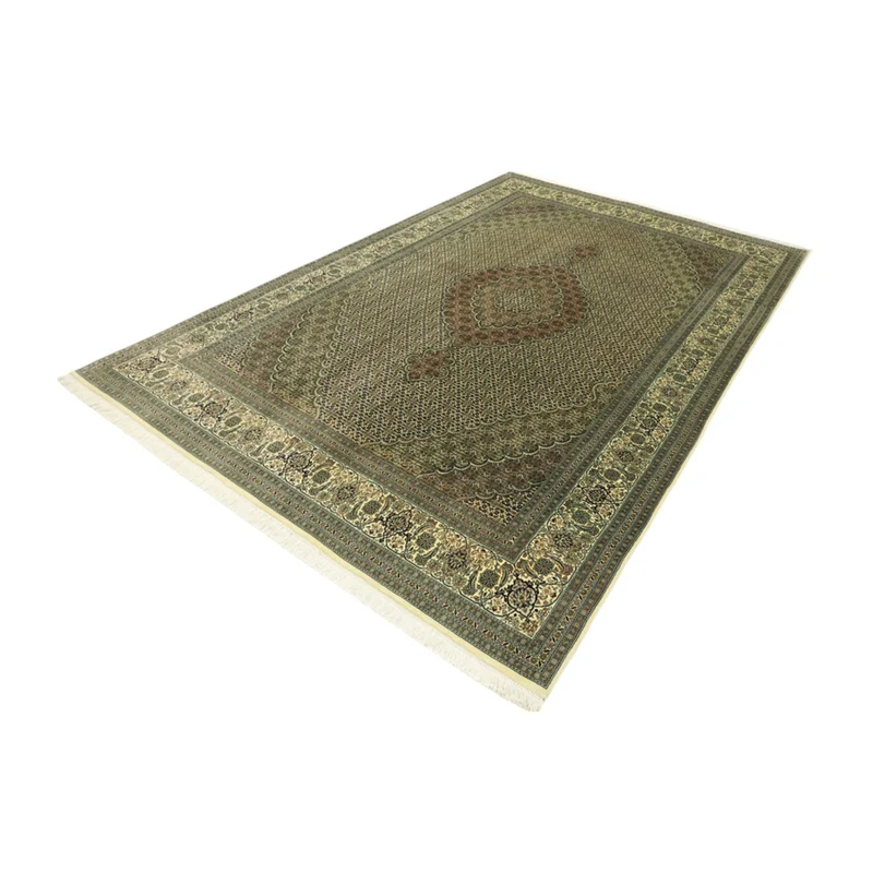 Täbriz - 50 Raj Teppich 199x309cm - Perserteppich - silber