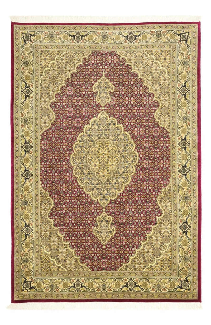 Täbriz - 50 Raj Teppich 99x149cm - Perserteppich - rot