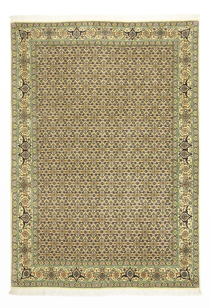 Täbriz - 50 Raj Teppich 101x147cm - Perserteppich - sand