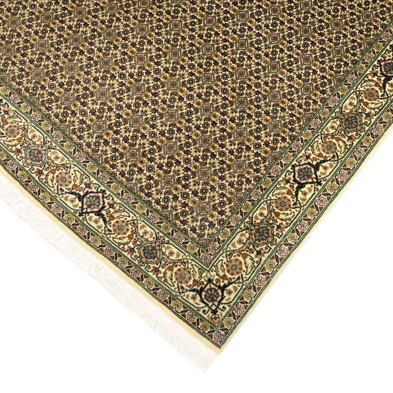 Täbriz - 50 Raj Teppich 101x147cm - Perserteppich - sand