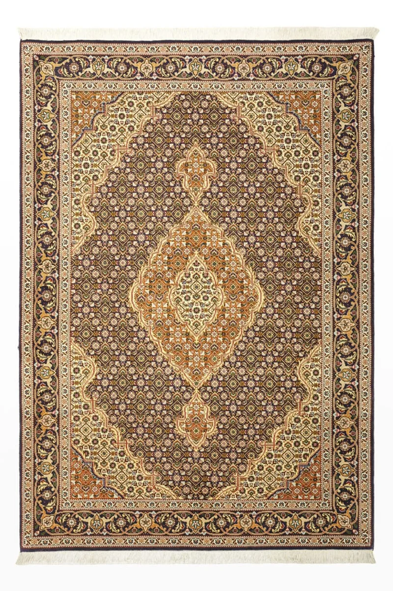 Täbriz - 50 Raj Teppich 104x152cm - Perserteppich - dunkelbeige