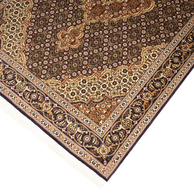 Täbriz - 50 Raj Teppich 104x152cm - Perserteppich - dunkelbeige