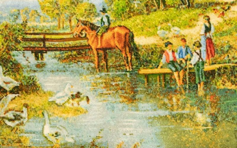 Bild-Teppich 84x116cm - Orientteppich - mehrfarbig