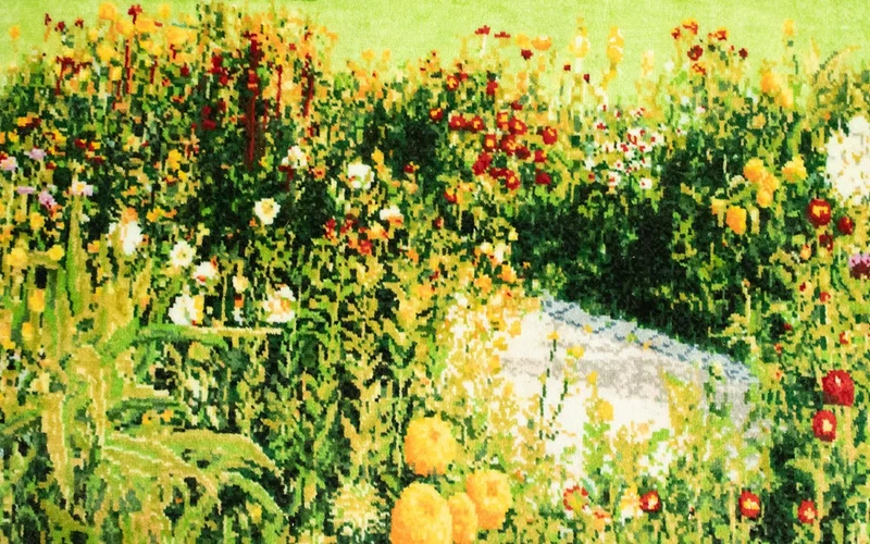 Bild-Teppich 95x116cm - Orientteppich - mehrfarbig