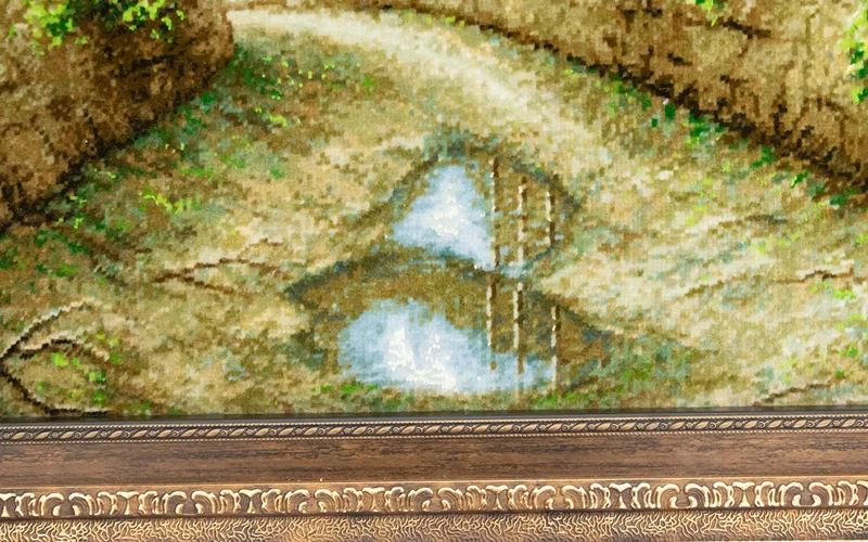 Bild-Teppich 75x112cm - Orientteppich - mehrfarbig