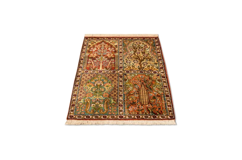 Kaschmir Seide Teppich 65x91cm - Orientteppich - mehrfarbig