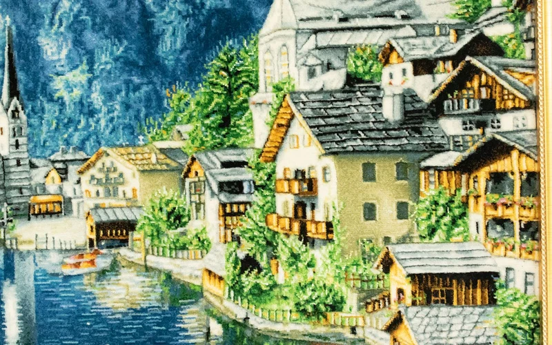 Bild-Teppich 83x108cm - Orientteppich - mehrfarbig