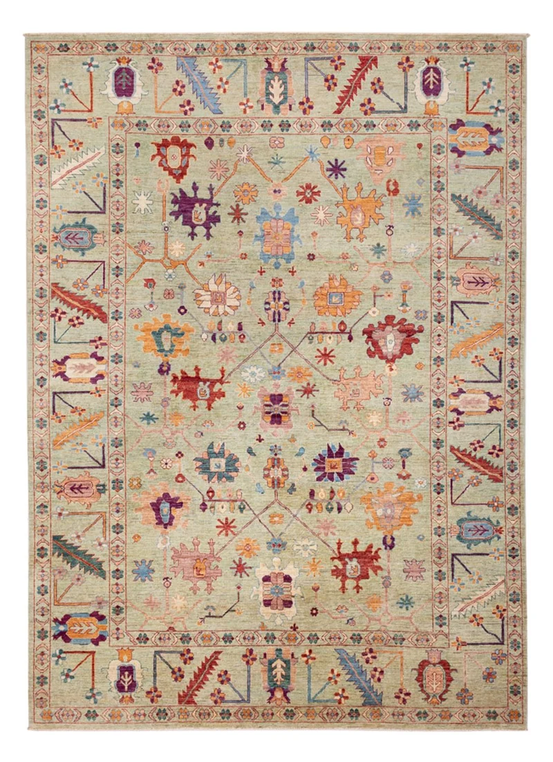 Usak Teppich 244x336cm - Orientteppich - hellgrün