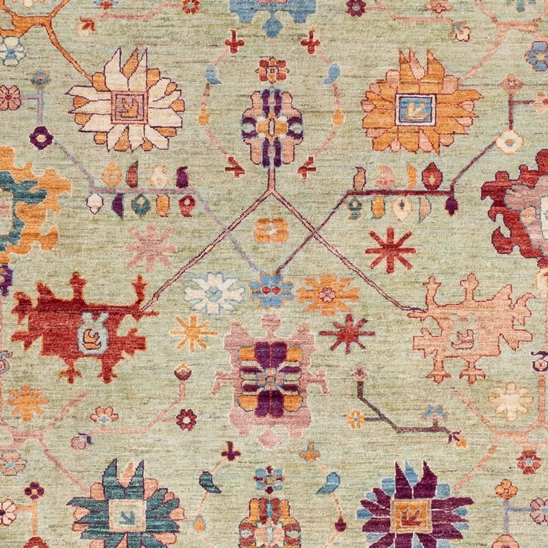 Usak Teppich 244x336cm - Orientteppich - hellgrün