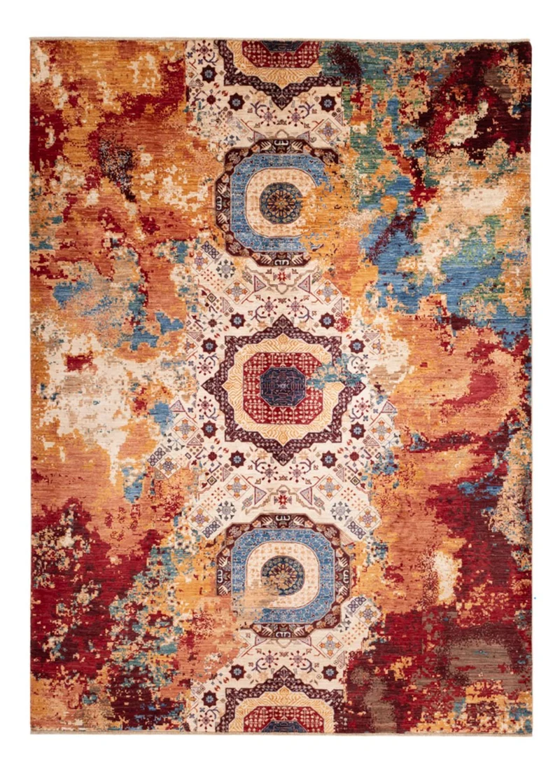 Designer Teppich 210x294cm - mehrfarbig