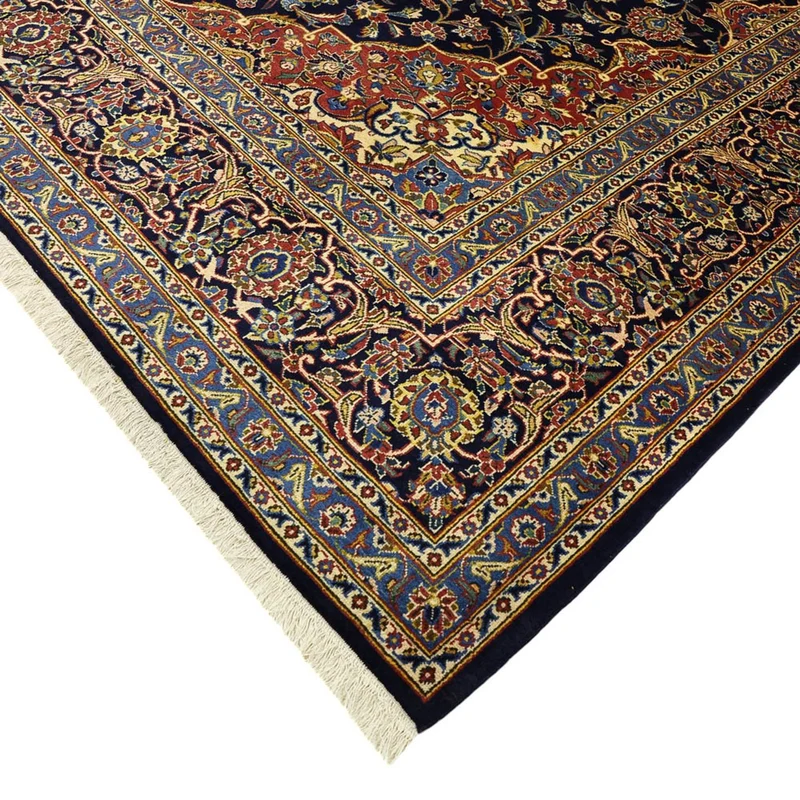 Keshan Teppich 221x321cm - Perserteppich - dunkelblau