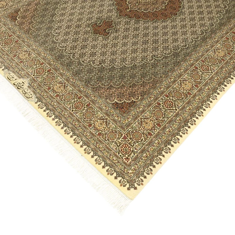 Täbriz - 50 Raj Teppich 154x197cm - Perserteppich - dunkelbeige