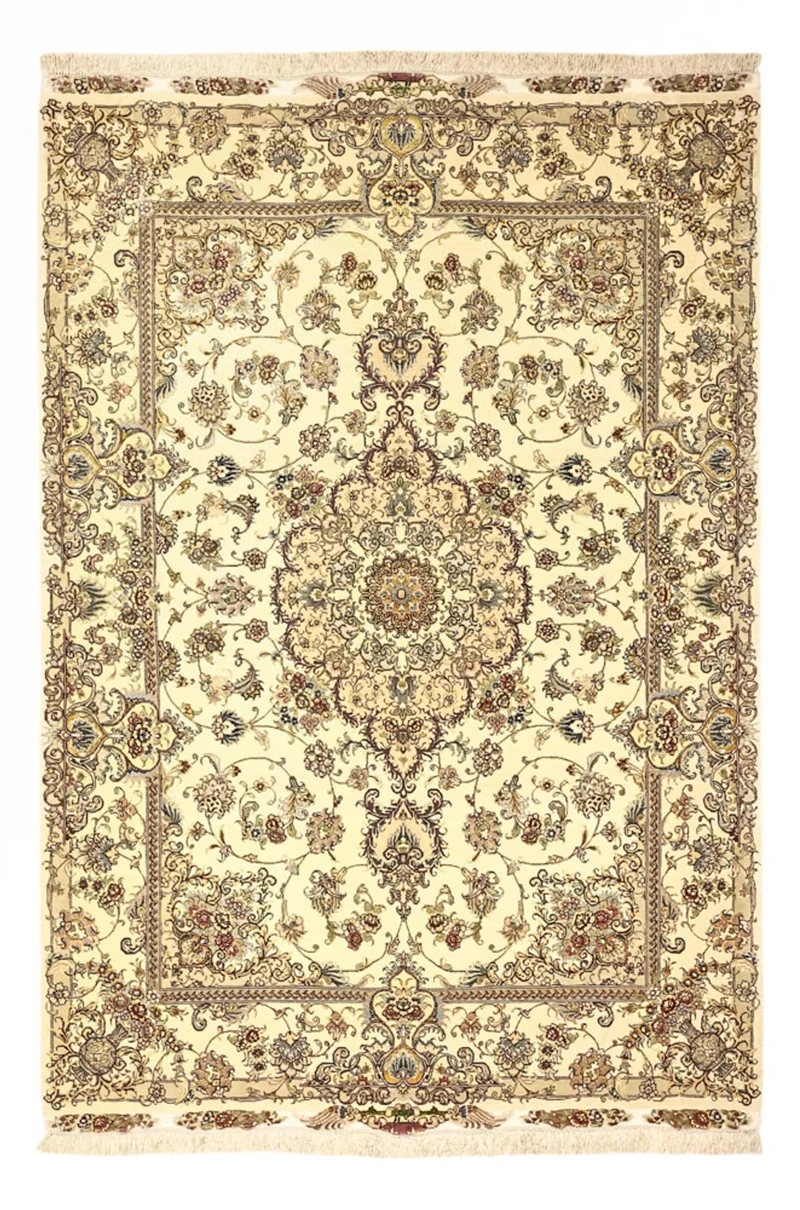 Täbriz - 50 Raj Teppich 148x219cm - Perserteppich - beige
