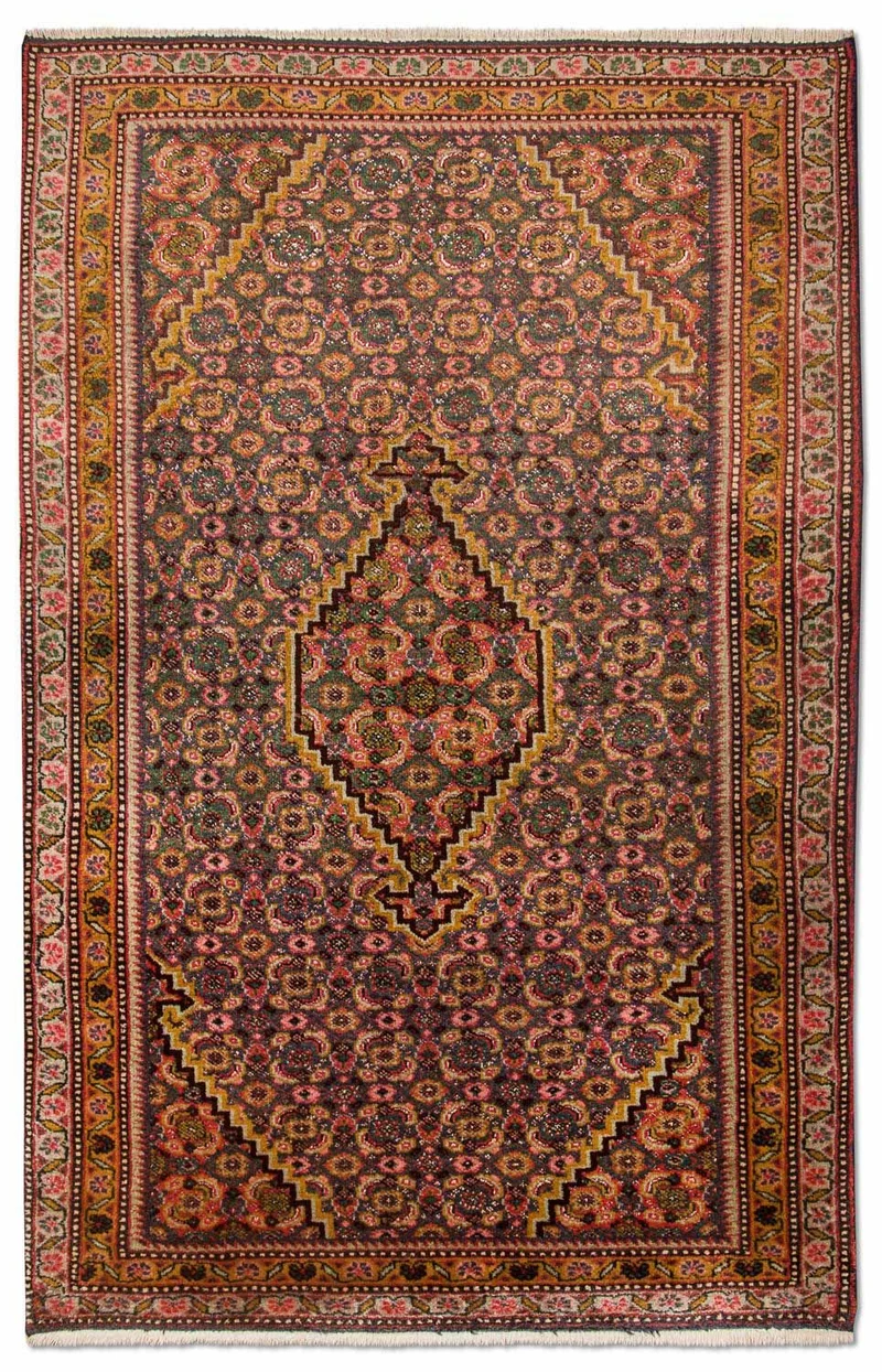 Täbriz - 50 Raj Teppich 73x114cm - Perserteppich - blau