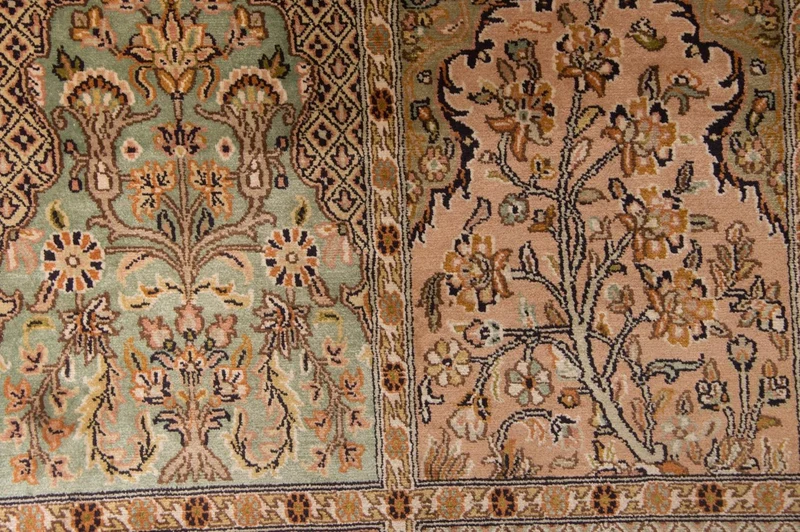Kaschmir Seide Teppich 77x316cm - Orientteppich - mehrfarbig