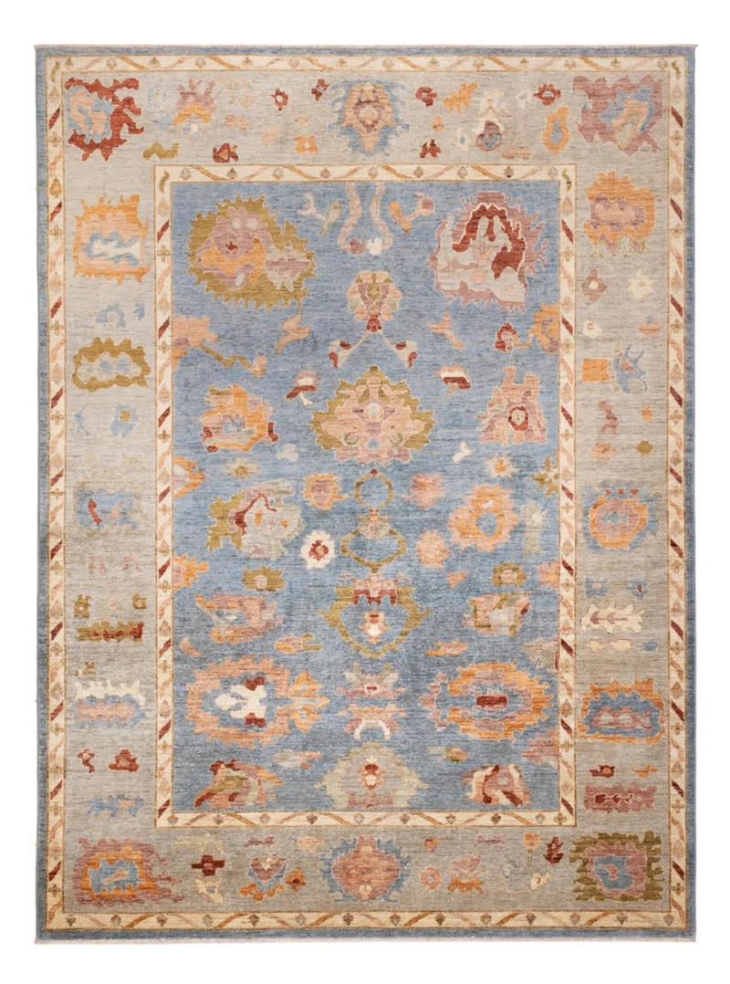 Usak Teppich 242x332cm - Orientteppich - blau