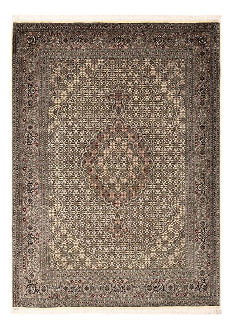Täbriz - 50 Raj Teppich 153x204cm - Perserteppich - silber