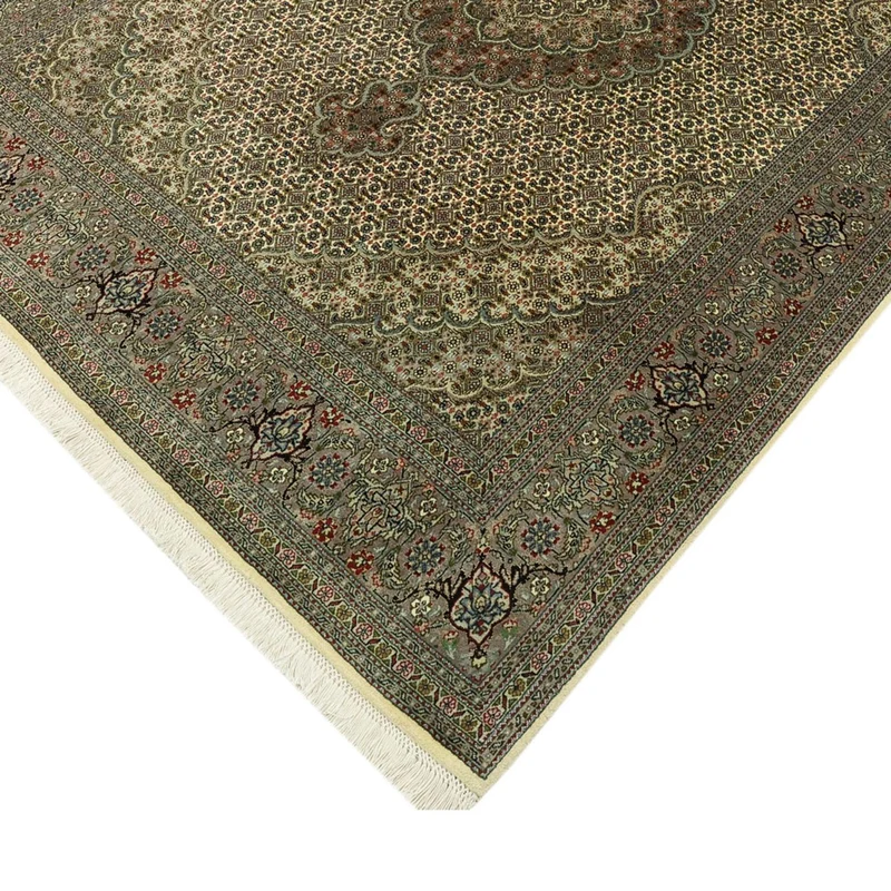 Täbriz - 50 Raj Teppich 153x204cm - Perserteppich - silber