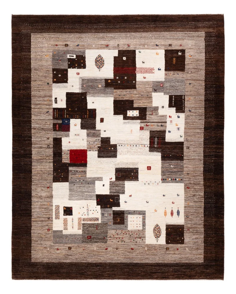 Indo Loribaft Teppich 244x299cm - Wollteppich - mehrfarbig