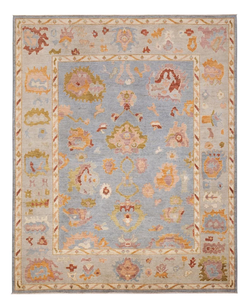 Usak Teppich 245x306cm - Orientteppich - hellblau