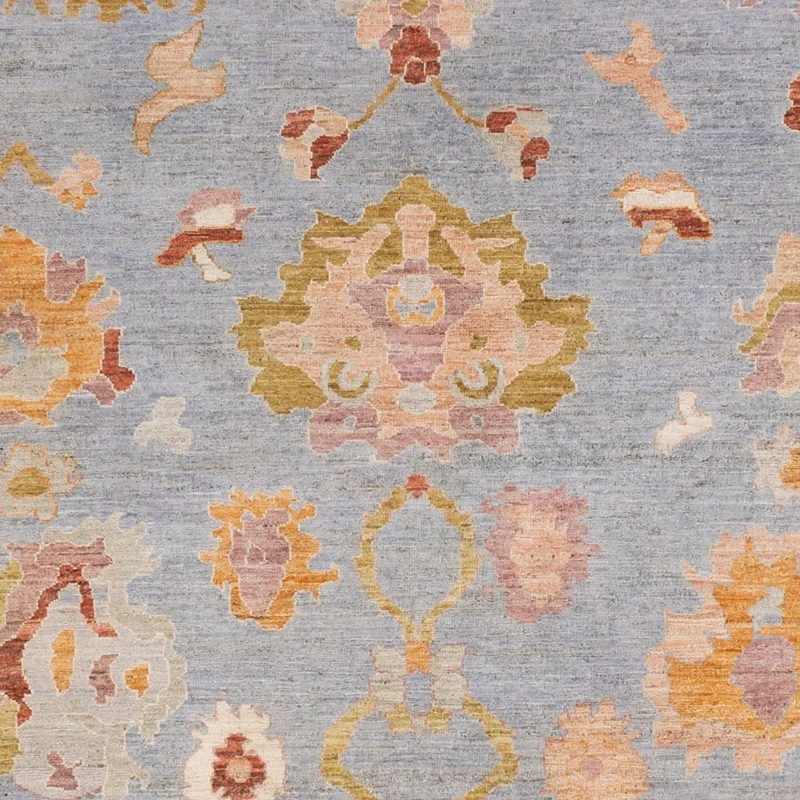 Usak Teppich 245x306cm - Orientteppich - hellblau