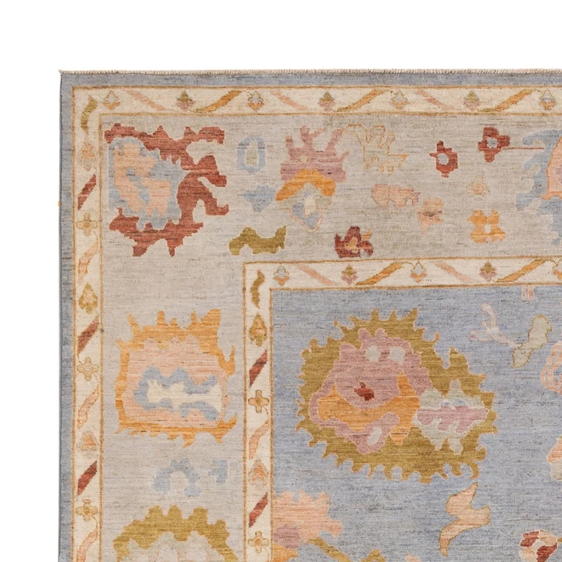 Usak Teppich 245x306cm - Orientteppich - hellblau