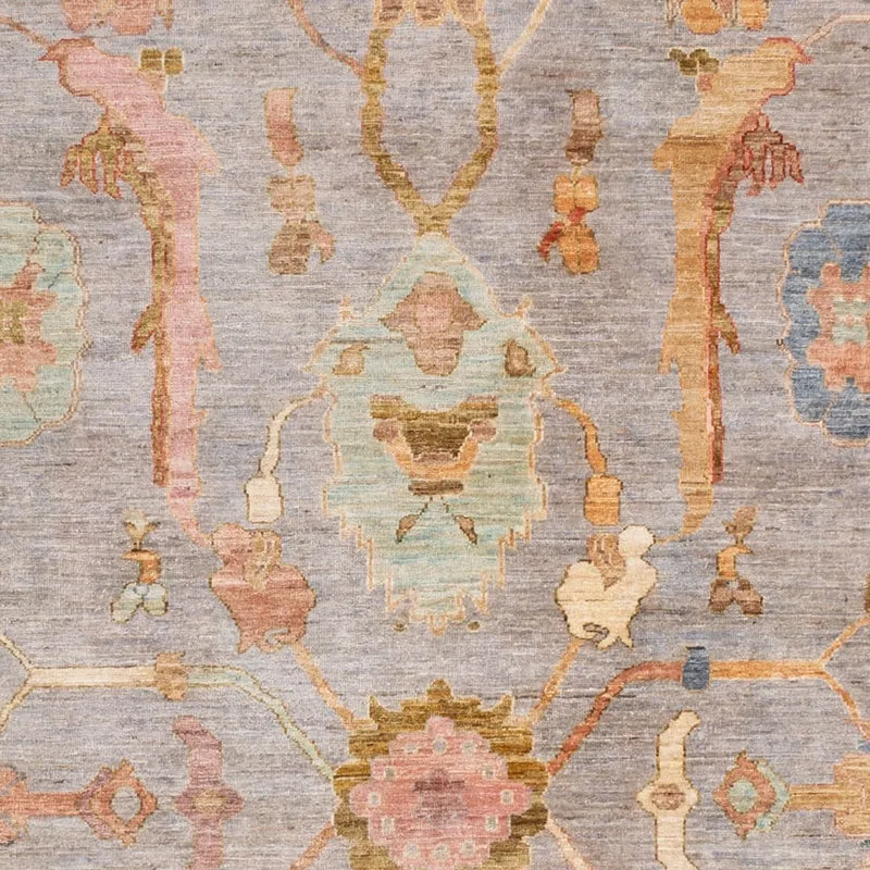 Usak Teppich 243x306cm - Orientteppich - hellblau