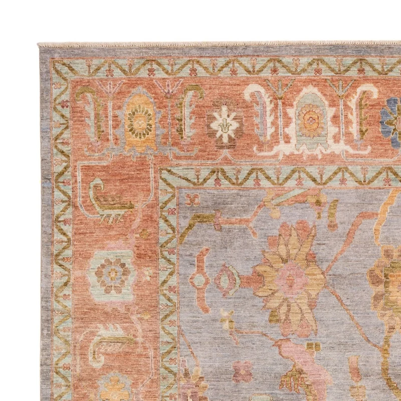Usak Teppich 243x306cm - Orientteppich - hellblau