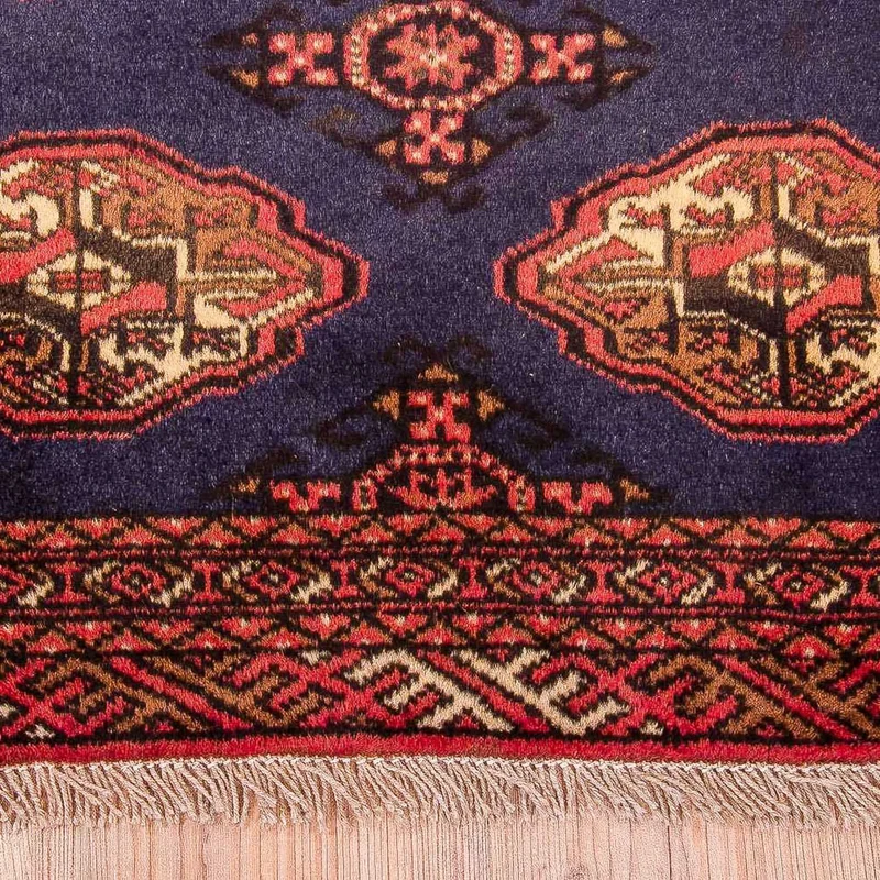 Turkaman Teppich 99x134cm - Orientteppich - dunkelblau