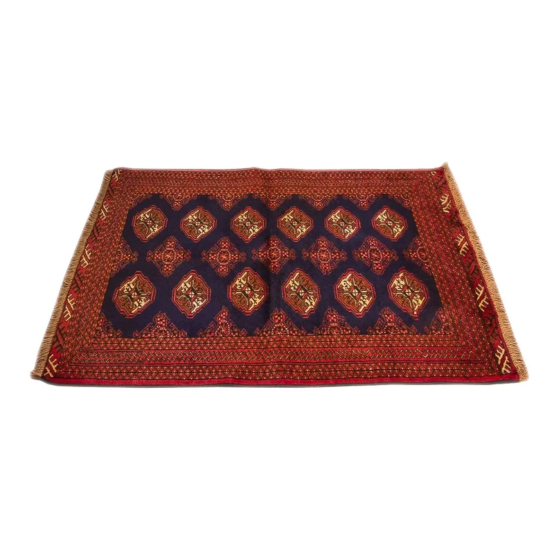 Turkaman Teppich 103x135cm - Orientteppich - dunkelblau