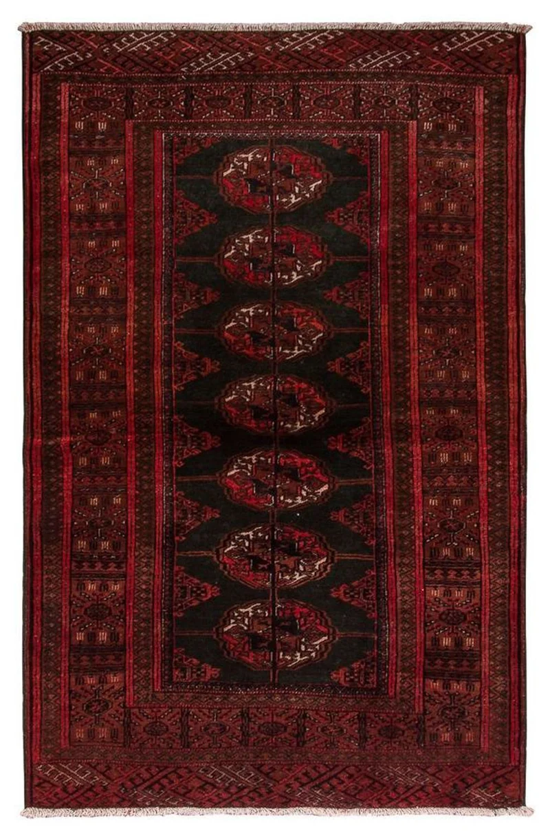 Turkaman Teppich 92x142cm - Orientteppich - dunkelblau