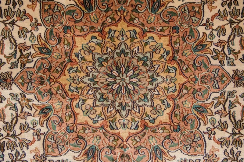 Kaschmir Seide Teppich 173x295cm - Orientteppich - beige