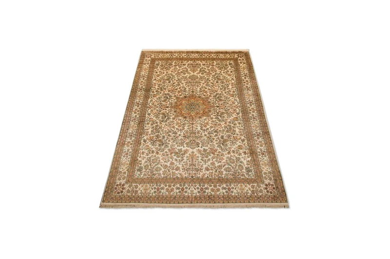 Kaschmir Seide Teppich 173x295cm - Orientteppich - beige
